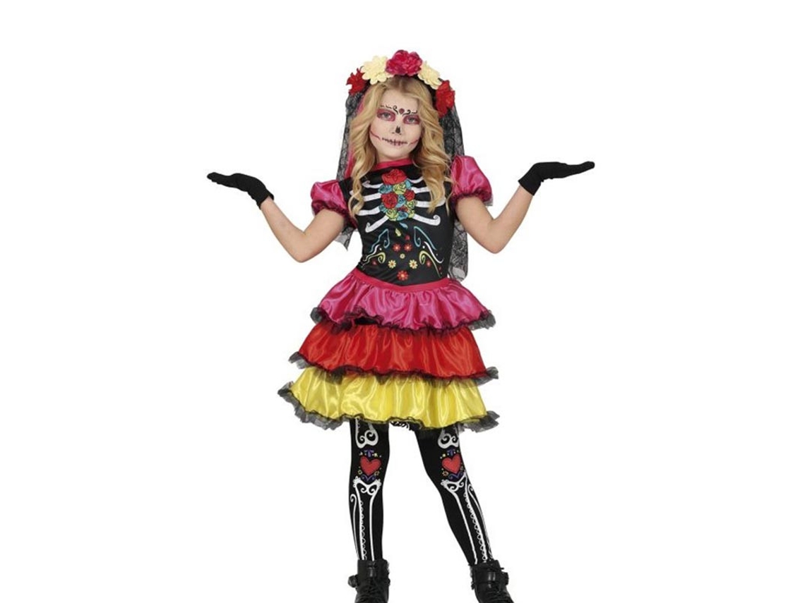 Disfraz de Catrina Colores para niña