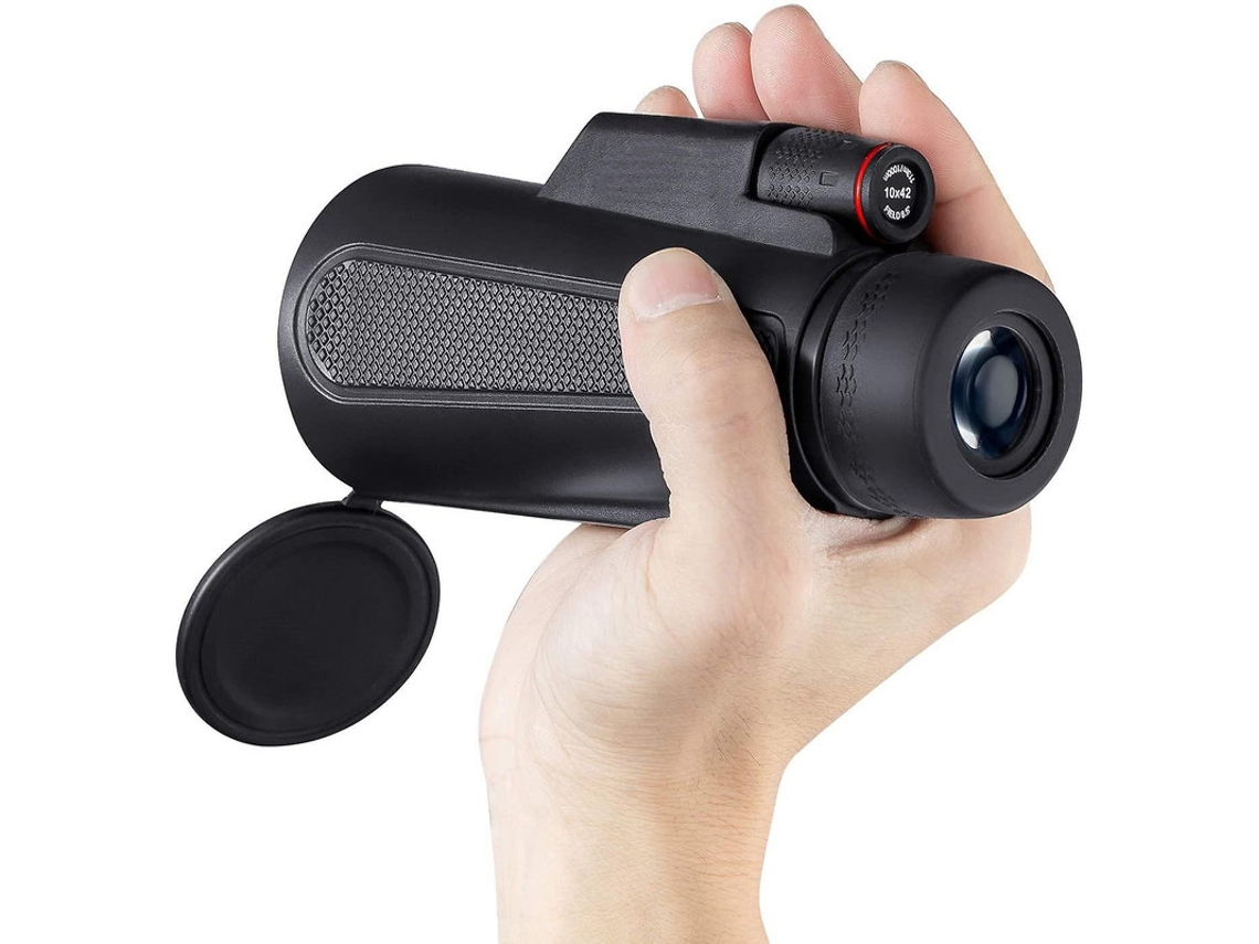 Monocular 10x42 ligero, compacto, HD, para adultos, color negro, Yizhood