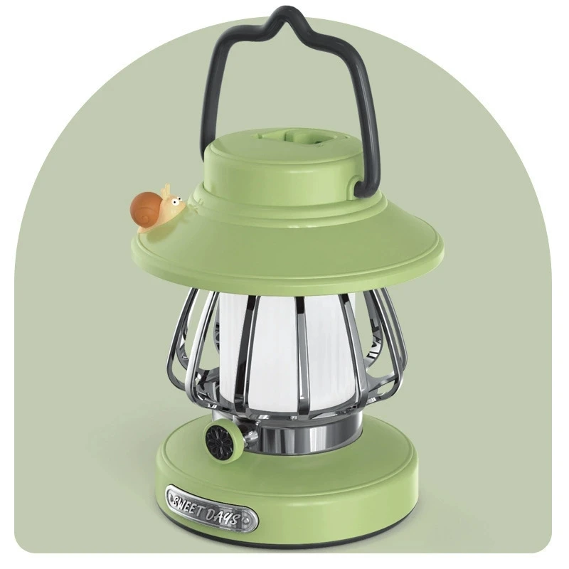 Linterna Portátil Recargable (verde) Para Camping, Mini Luz Nocturna Para Exteriores, Funciona Con Pilas.