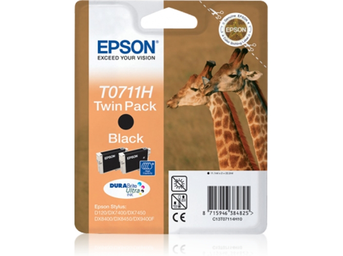 Cartucho de tinta original EPSON T0711, Guepardo 7,4 ml , Negro, C13T07114012