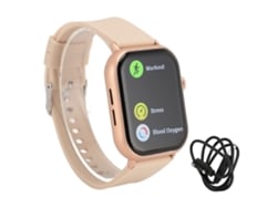Relógio Inteligente Tela Hd 2.01 Polegadas Chamadas Bluetooth Modos Esportivos Bateria Longa Rastreador De Fitness Bege