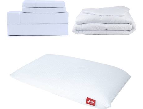 Conjunto de Sábanas, Edredón y Almohadas MORFEO Blanco (Algodón - 105X190 cm)
