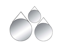 Conjunto de 3 espejos redondos decorativos de metal WELLHOME