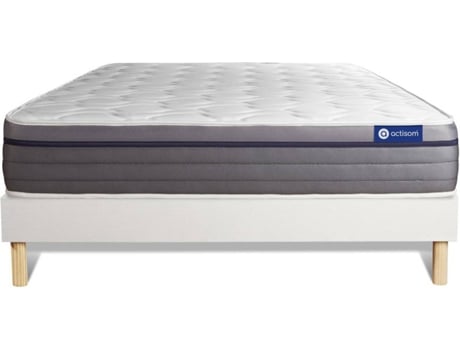 Conjunto de Somier Blanco + Colchón ACTISOM Actimemo Zen (150x190 cm - Espuma Viscoelástica)