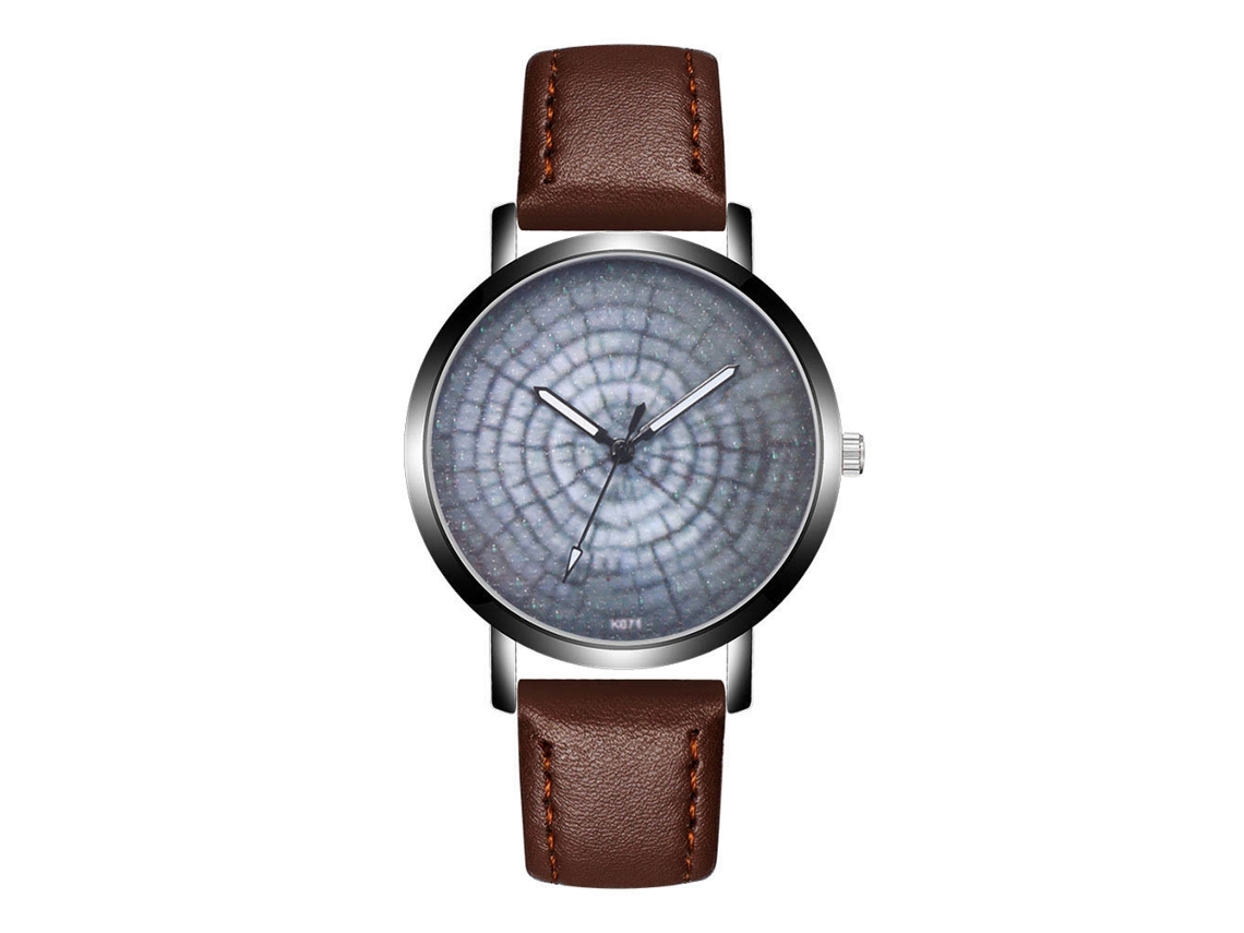 Reloj De Pulsera Analógico De Aleación Con Cuadro Redondo Y Movimiento De Cuarzo Para Hombres Color Café Oscuro