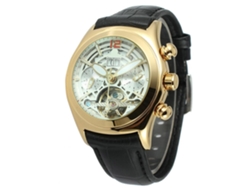 Reloj Automático Mecánico Para Hombre Resistente Al Agua Forsining (dial Blanco Caja Dorada)