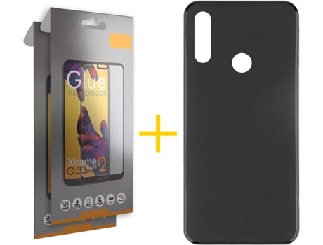 Kit Funda + 2 Protectores de Pantalla Huawei Y7 2019 SKYHE Liso Negro