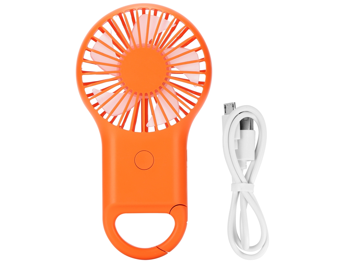 Ventilador portátil recargable por USB con 3 velocidades - Naranja