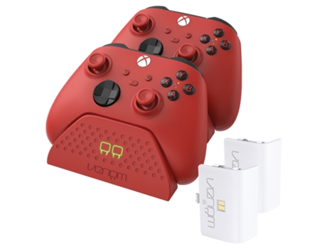 Base de Carga VENOM Duplo con 2 X Baterias Recarregáveis Xbox Series X y S/Xbox One (Rojo)