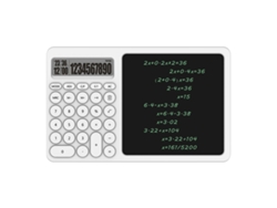 Calculadora De Oficina (blanca) Con Tableta De Escritura A Mano Lcd Y Soporte