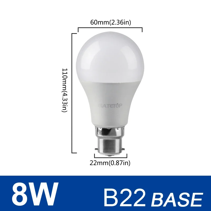(8w B22, Luz Natural) 6 Bombillas Led, Ac220v, Ahorro De Energía, Iluminación Led Para Sala De Estar