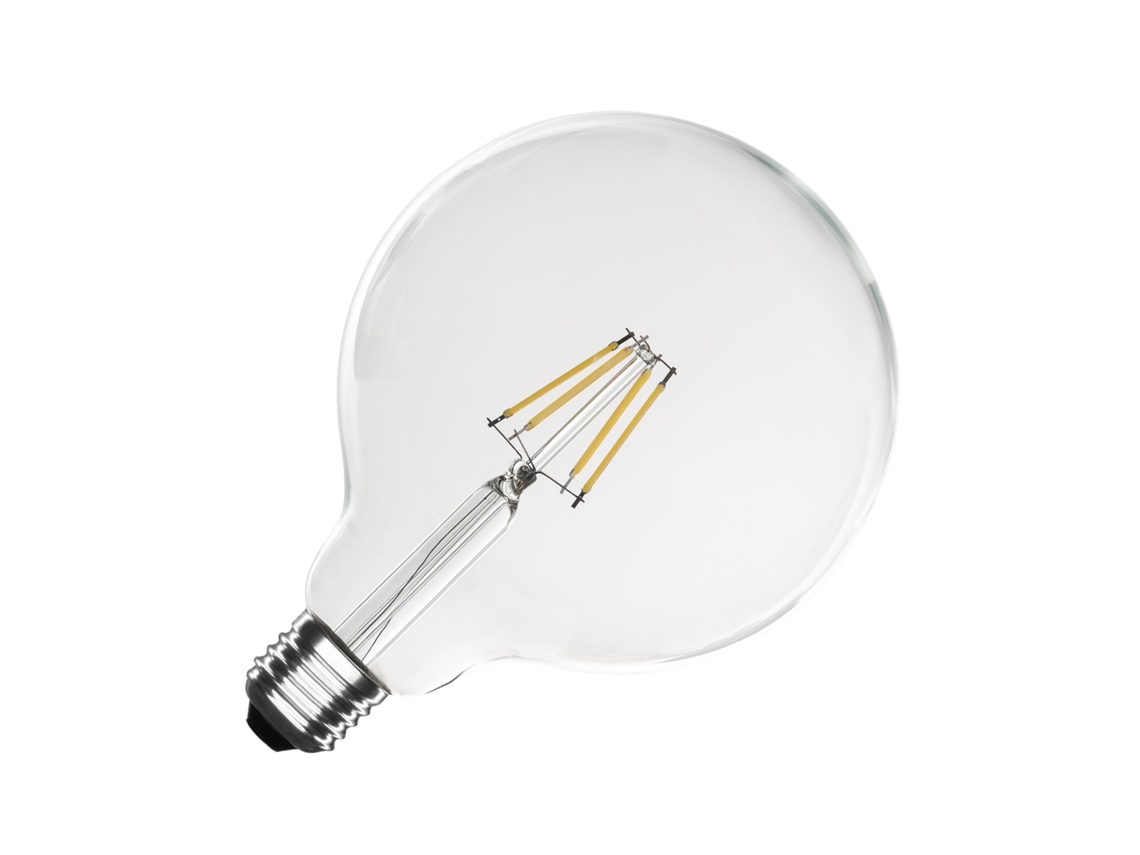 Bombilla LED E27 Filamento 6W 720LM Regulable G125 Sin Parpadeo 2700K Blanco Cálido Ledkia
