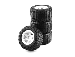 Juego Universal De 4 Neumáticos De Goma Para Coches Teledirigidos Kyosho Hsp Wltoys Trax E-revo Summit A Escalas 1/16, 1/12 Y 1/14.
