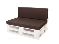 Juego de cojines para palets, Juego de cojines para jardín 120 x 80 Asiento y Respaldo 120 x 50 cm Marrón- Cojín para palets interior- exterior