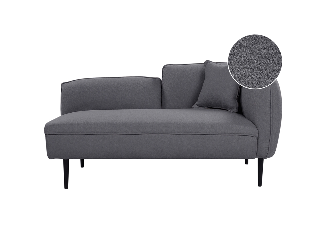 Chaise longue BELIANI Chevannes de Bouclé Gris 138x77x74