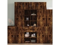 Aparador Alto Madera De Ingeniería Roble Ahumado 70x42,5x185 Cm