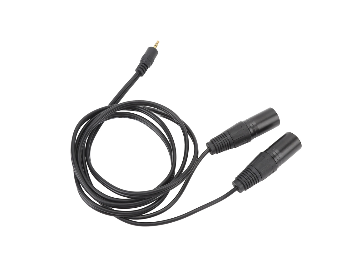 Cabo 3.5mm Macho Para Xlr Macho Duplo 1.5m Ofc Pvc Para Microfones Caixas De Som Mesas De Mistura