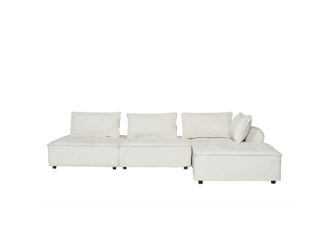 Sofá rinconera 4 plazas blanco STAVA CONCEPT U