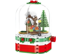 Caja De Música Con Forma De Casita Navideña Giratoria Transparente - Juguete De Construcción - Regalo Para Bebé