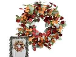 Corona Otoño Puerta Artificial Guirnalda Naranja Bayas Decoración Otoñal Puertas Ventanas Armarios Casas Campo