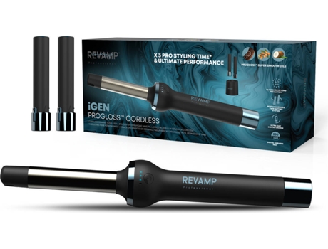 Moldeador de Pelo REVAMP TO-2750-EU2 iGen Progloss Cordless Ceramic Tong (160-210 ºC - 3 Niveles de temperatura)