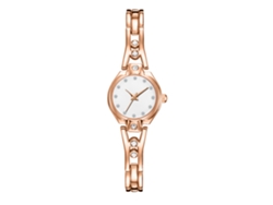 Reloj De Pulsera De Cuarzo Para Mujer Con Esfera Redonda, Oro Rosa Y Plata.