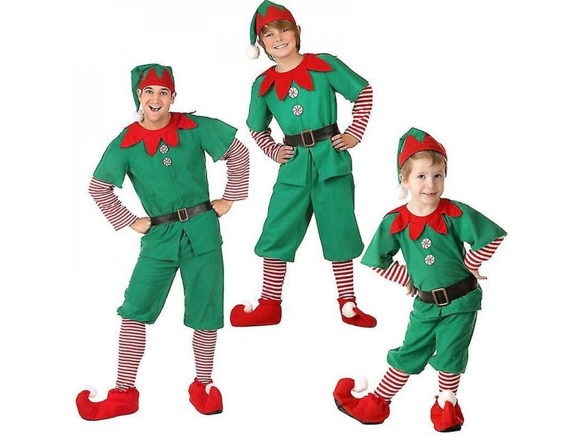 2026-traje De Elfo De Navidad Para Familia Adultos Niños Disfraz Cosplay Helper Papá Mamá Juguete Jjl 8-9 Años Niños