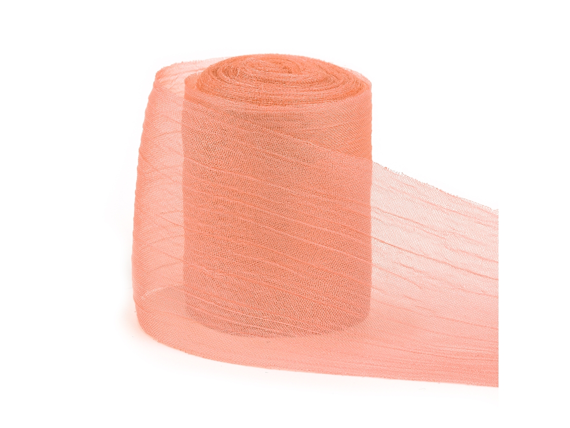 (naranja) Cinta De Hilo Arrugado De 5 Yardas Y 4 Cm, Adecuada Para Accesorios Para El Cabello, Manualidades De Bricolaje Y Decoraciones.