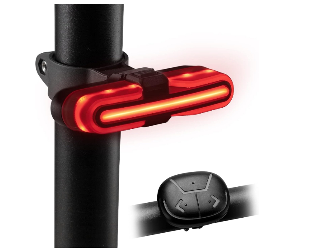 Luz Trasera Bicicleta Control Remoto Señal Giro Ipx6 Negro
