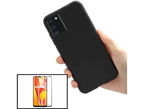 Carcasa + Protector Samsung Galaxy A02s PHONECARE Silicona Liquida Negro