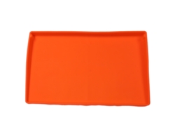 Alfombrilla naranja para parrilla para barbacoa al aire libre, resistente al calor, plegable, de silicona, con cubierta protectora, 36 pulgadas.