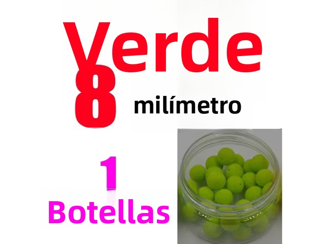 Una botella de cebo para carpas, 4 sabores, incluye flotador y cebo artificial para carpas. Mdug (verde, 8 mm).