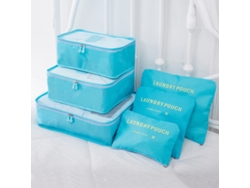Paquete De 6 Cubos De Embalaje Portátiles - CHRUI Perfect Equipaje Compresión Cubos De Embalaje Azul Cielo