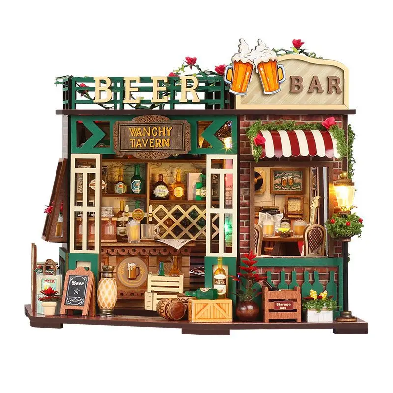 Escena En Miniatura De Taberna Retro, Kit De Casa En Miniatura Para Armar