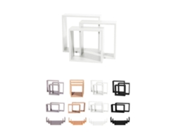 Estanterías De Pared - Baldas De Varios Niveles - Estantes Flotantes Con Fijación Invisible Blanco Diseño Cuadrado
