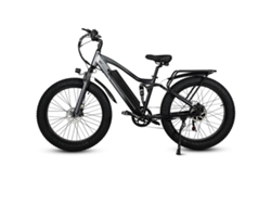Bicicleta de montaña Cmacewheel TP26 con neumáticos anchos de 26", motor de 750 W y batería de 48 VE y 17 Ah.