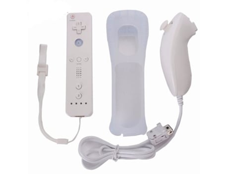 Mando a distancia inalámbrico + Nunchuck con accesorios de funda de silicona para Nintendo Wii Game Console White