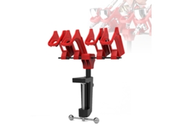 Soporte ajustable de 30 mm para aerógrafo con sistema de liberación rápida y rotación de 360° para un uso práctico.