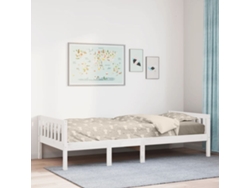 Cama Para Niños Sin Colchón Madera Maciza Pino Blanca 90x190 Cm