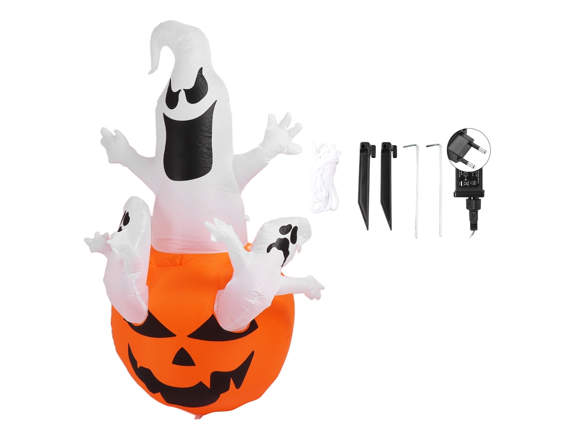 Decoración inflable de Halloween: Fantasmas blancos con luces LED