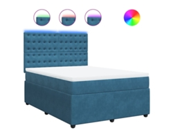 Maison Exclusive - Cama Box Spring Con Colchón Terciopelo Azul 140x200 Cm