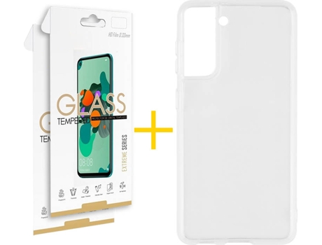 Kit Funda + 2 Protectores de Pantalla Samsung Galaxy S21 + Plus SKYHE Liso (Transparente)