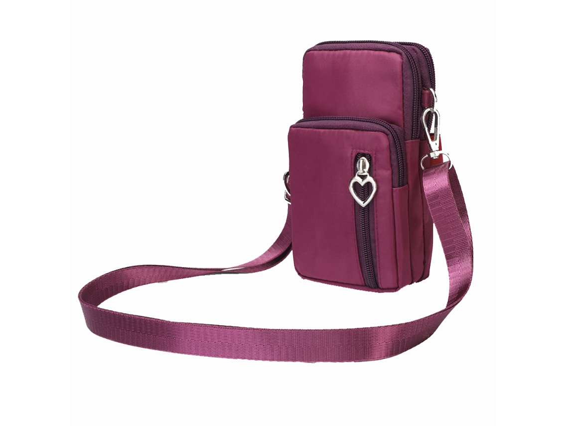 Bolso bandolera deportivo ligero de poliéster para teléfono móvil, bandolera pequeña para mujer