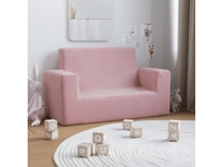 Sofá Para Niños De 2 Plazas | Sofá De Salón | Sofá De Descanso De Felpa Suave Rosa Wsd680237