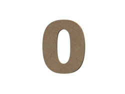 Número 0 de madera MDF para decoración - 8 cm