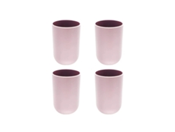 HYMNORA Vasos de polipropileno de primera calidad con uso multifuncional, ecológicos y aptos para lavavajillas, para baño y dormitorio (rosa)