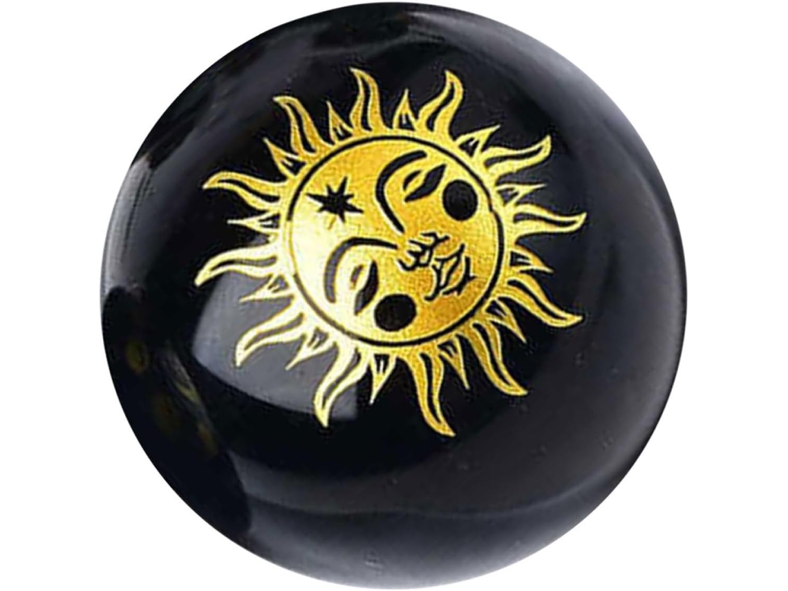 Bola De Energía Mejorada, Obsidiana Negra Esférica Con Un Acabado Delicado.
