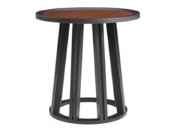 Mesa Auxiliar Burgess Tablero Redondo 51xø51cm Nogal/negro en.casa