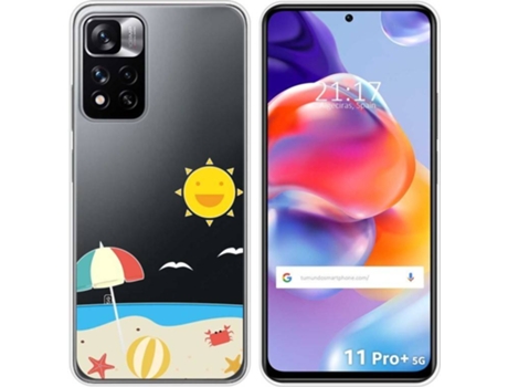 Carcasa para Xiaomi Redmi Note 11 Pro+ Plus 5G TUMUNDOSMARTPHONE Dibujos Transparente Playa Multicolor