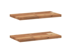 Conjunto 2 Estante Flotante VIDAXL Marrón Madera de acacia